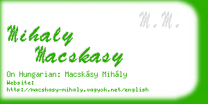 mihaly macskasy business card