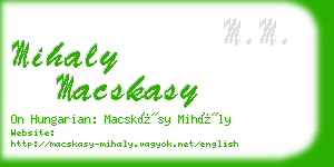 mihaly macskasy business card